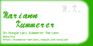 mariann kummerer business card